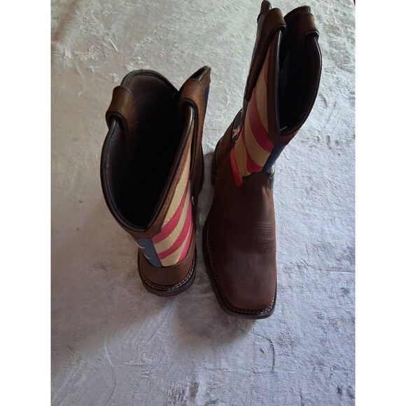 Durango Rebel Patriotic Men Size 11 Pull-On Brown Western Flag Boots main image 4